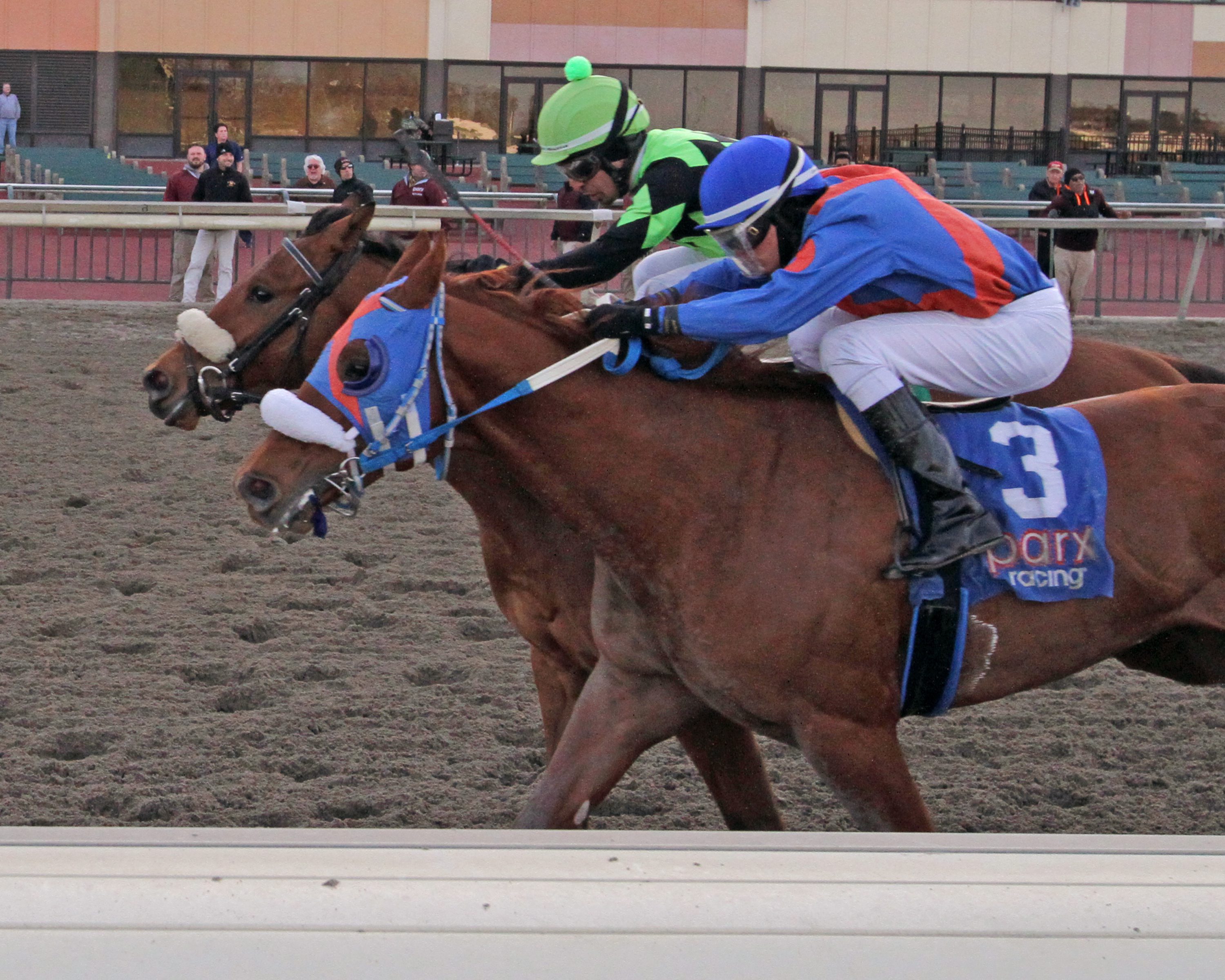 Twisted Ride with Ruben Silvera win The City of Brotherly Love at Parx on March 8, 2022 over Smarten Up with Anthony Salgado. Photo By: Chad B. Harmon