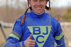 Dylan Davis after winning The Society Hill at Parx on March 8, 2022 aboard Kisses for Emily. Photo By: Chad B. Harmon